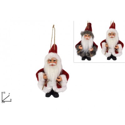 BABBO NATALE 16CM C/PELLICCIA DA APP.