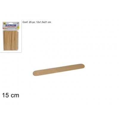 STECCHE LEGNO NATURALE 25PZ.