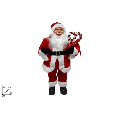 BABBO NATALE 90CM C/CANDY E FIOCCO