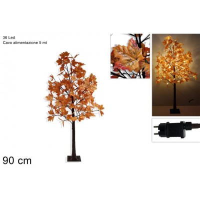 ALBERO C/FOGLIE AUTUNNO H90CM C/36 MICROLED