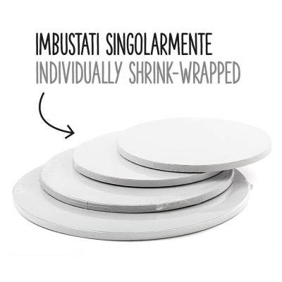 CAKEBOARD SOTTOTORTA RIGIDO C/ALLUM D.30XH1,2CM X ALIMENTI BIANCO